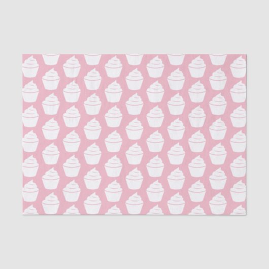 Roze cupcake babyshower cadeau tissue paper filler tissuepapier (Voorkant)