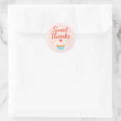 Roze Cupcake Bakken Bedankt Sticker (Tas)