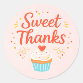 Roze Cupcake Bakken Bedankt Sticker