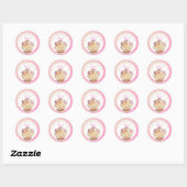 Roze Cupcake bakken Ronde Sticker (Vel)