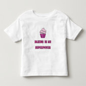 Roze cupcake bakken superkracht kinder shirts (Voorkant)