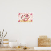Roze cupcake bakkerij keuken Poster decor voor wan (Keuken)