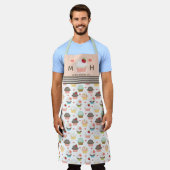 Roze cupcake bakkerij pron voor vrouwen en tieners schort (Gedragen)