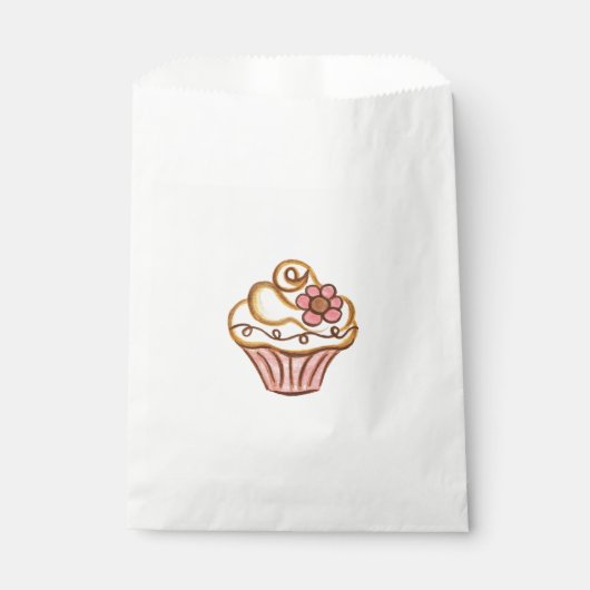 Roze Cupcake Bakkerij Verjaardagsfeestje Favor Bag Bedankzakje (Voorkant)