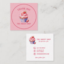 Roze Cupcake Bakkerij Visitekaartje | Bewerkbare T