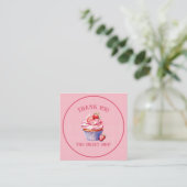 Roze Cupcake Bakkerij Visitekaartje | Bewerkbare T (Staand voorkant)
