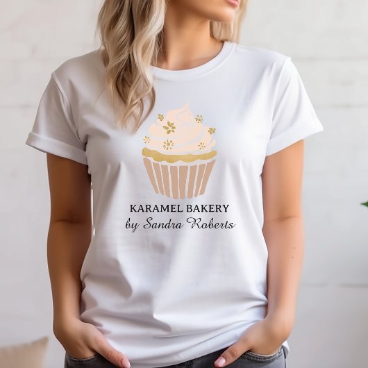 Roze Cupcake Bakkerij Zakelijk T-shirt