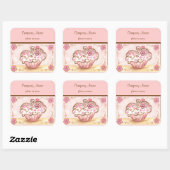 Roze Cupcake Bakkerij Zakelijke Stickers (Vel)