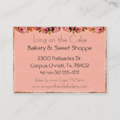 Roze cupcake bakkerijprofielkaart visitekaartje (Achterkant)