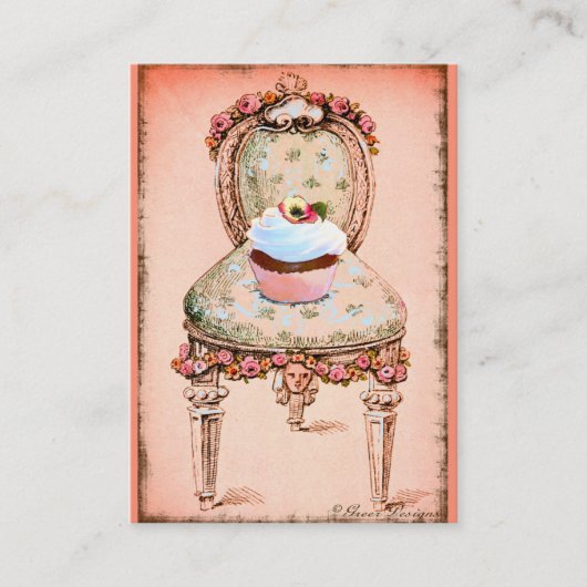 Roze cupcake bakkerijprofielkaart visitekaartje (Voorkant)