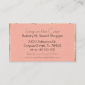 Roze cupcake bakkerijprofielkaart visitekaartje (Achterkant)