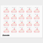 Roze Cupcake Bedankt Vierkante Sticker (Vel)