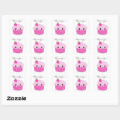 Roze Cupcake Bedankt Vierkante Sticker (Vel)