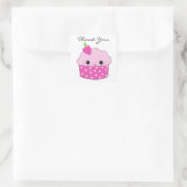 Roze Cupcake Bedankt Vierkante Sticker (Tas)