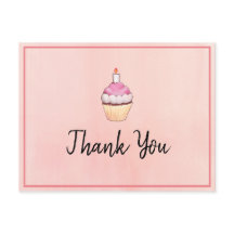 Roze Cupcake Birthday Dank je