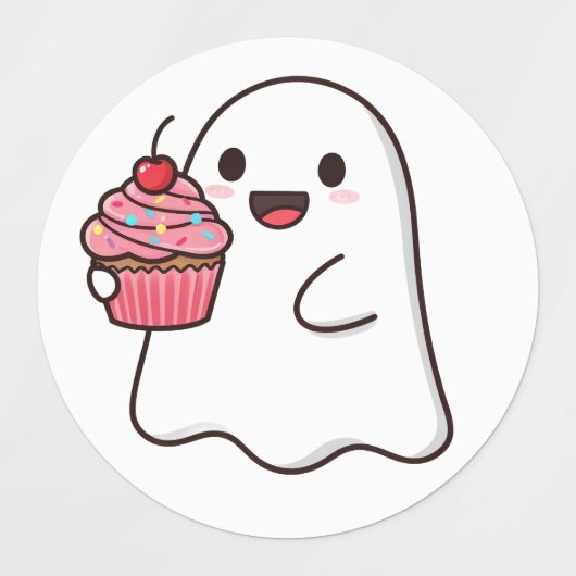 Roze Cupcake Boo stickers (Design 2)