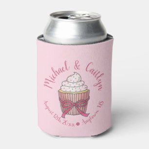 Roze Cupcake Bow Sprinkles Weddenschap Vrijgezelle Blikjeskoeler