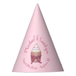 Roze Cupcake Bow Sprinkles Weddenschap Vrijgezelle Feesthoedjes