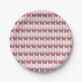 Roze Cupcake Bow Sprinkles Weddenschap Vrijgezelle Papieren Bordje (Voorkant)