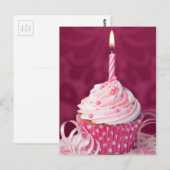Roze cupcake briefkaart (Voorkant / Achterkant)