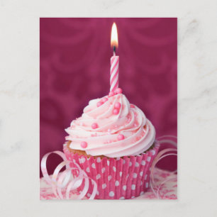 Roze cupcake briefkaart