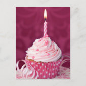 Roze cupcake briefkaart (Voorkant)