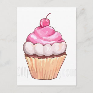 Roze cupcake briefkaart