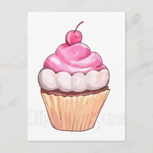 Roze cupcake briefkaart (Voorkant)