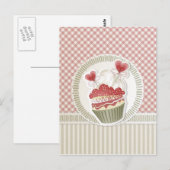 Roze cupcake Briefkaart (Voorkant / Achterkant)