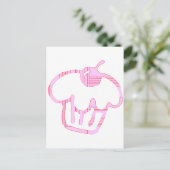roze cupcake briefkaart (Staand voorkant)