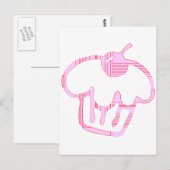 roze cupcake briefkaart (Voorkant / Achterkant)