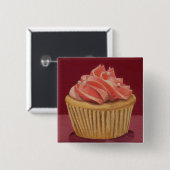 Roze cupcake Button (Voorkant /achterkant)