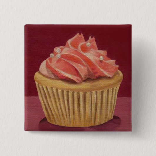 Roze cupcake Button (Voorkant)