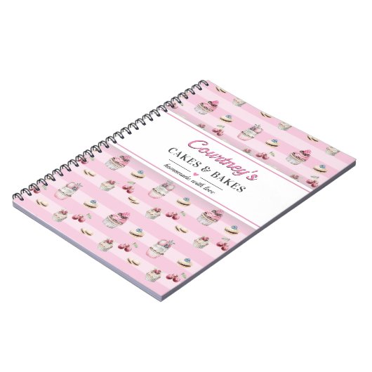 Roze Cupcake Cake Dessert Recipe Kitchen Culinary Notitieboek (Linkerzijde)