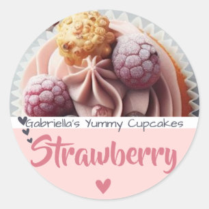 Roze Cupcake Cake Fotosjabloon Baking Label
