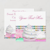 Roze Cupcake Candy Buffet Feest Uitnodiging (Voorkant / Achterkant)