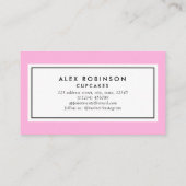 Roze cupcake cirkel logo bakkerij visitekaartje afsprakenkaartje (Achterkant)