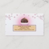 Roze Cupcake Confetti Sprinkles Bakkerij Visitekaartje (Achterkant)