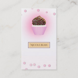 Roze Cupcake Confetti Strooigoed Bakkerij Visitekaartje