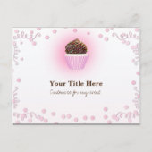 Roze Cupcake Confetti Verjaardagsfeest Event Flyer Uitnodiging Briefkaart (Voorkant)