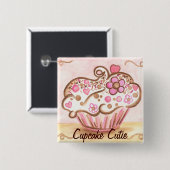 Roze Cupcake Cutie Button (Voorkant /achterkant)