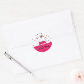 Roze Cupcake Dank u Verjaardag Sticker (Envelop)