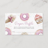Roze Cupcake & Donut Baby Luier Raffle Ticket Informatiekaartje (Voorkant)