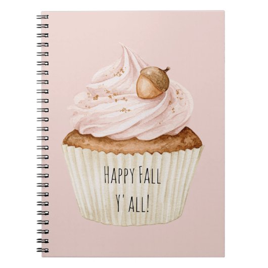 Roze Cupcake Eikel Notitieboek (Voorkant)
