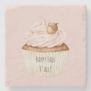 Roze Cupcake Eikel Stenen Onderzetter