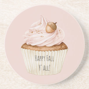 Roze Cupcake Eikel Zandsteen Onderzetter