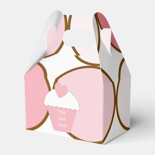 Roze cupcake en Stippen Bedankdoosjes (Voorkant Zijde)