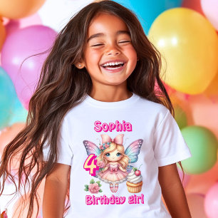 Roze cupcake fee vlinder verjaardag  t-shirt