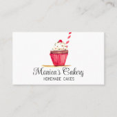 Roze cupcake gebakken koekjes gebakken homemade ba visitekaartje (Voorkant)