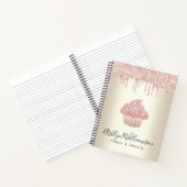 Roze Cupcake Glitter Druppels Bakkerij Banketbakke Notitieboek (Binnen)
